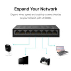 TP-Link Litewave 8 Port Gigabit Ethernet Switch | Desktop Ethernet Splitter | Plastic Case | Unshielded Network Switch | Plug & Play | Fanless Quiet | Unmanaged (LS1008G)