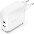 Belkin BoostCharge Dual USB-C Plug with PPS 60W for Apple iPhone, iPad, Samsung Galaxy, Google Pixel - Compatible w/USB-C to Lightning Cable & USB-C to USB-C - White