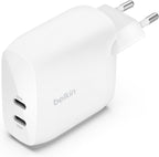 Belkin BoostCharge Dual USB-C Plug with PPS 60W for Apple iPhone, iPad, Samsung Galaxy, Google Pixel - Compatible w/USB-C to Lightning Cable & USB-C to USB-C - White