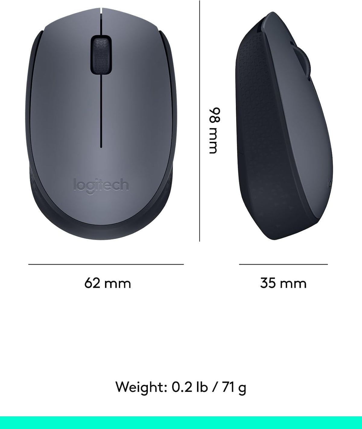 Logitech M170 Wireless Mouse — Black