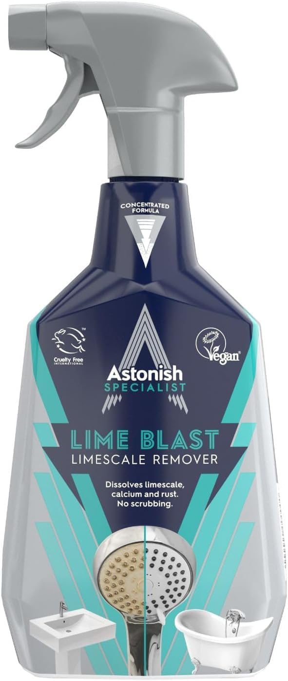 Astonish Lime Blast Ultimate Limescale Remover - No Scrubbing -Removes Limescale Deposits, Calcium & Rust - Deep Effective Cleaning - Easy to Use - Vegan - Cruelty Free- Eco Friendly -750ML — front product image