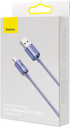 Baseus Crystal Shine USB-A to Lightning Cable 2.4A — 1.2m — Purple