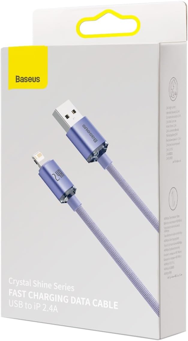 Baseus Crystal Shine USB-A to Lightning Cable 2.4A — 1.2m — Purple
