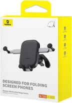 Baseus UltraControl Mega Series Car Phone Holder for Air Vent, Adaptive Clamp Arms, Secure Placement, Upgraded Tail Hook Car Phone Mount — Black