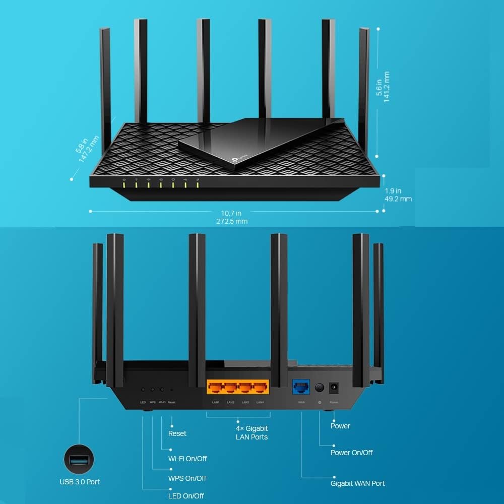 TP-Link Next-Gen Wi-Fi 6 AX5400 Mbps Gigabit Dual Band Wireless Router, OneMesh™ Supported, Dual-Core CPU, TP-Link HomeShield, Ideal for Gaming Xbox/PS4/Steam, Plug and Play (Archer AX72)