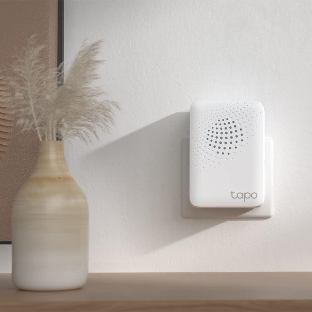 Tapo H100 Smart Hub with Chime, Works with Tapo Doorbell Camera, Smart Switch, Button and Sensor,Whole-Home Coverage,Connect Up to 64 Devices,19 Ringtones,Energy-Efficient, Quick and Easy Setup