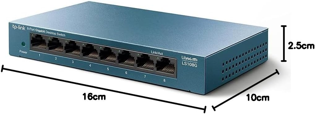 TP-Link LS108G | 8 Port Gigabit Ethernet Network Switch, Ethernet Splitter | Plug & Play