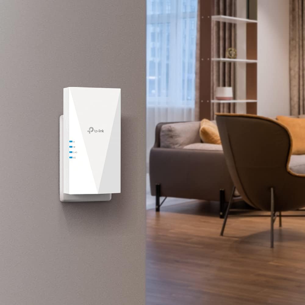 TP-Link Mesh WiFi 6 Booster, Ultraxtend WiFi Range Extender AX1500 Mbps with 1 Gigabit Port, Internet Booster, 5GHz, App Control Easy Setup, UK Plug (RE500X)