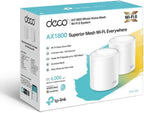 TP-Link Deco X20 AX1800 Whole Home Mesh Wi-Fi 6 System, AI-Driven Mesh, Up to 4,000 sq ft Coverage, 1 GHz Quad-Core CPU, Compatible with Amazon Alexa, With TP-Link HomeShield's kit, Pack of 2, White