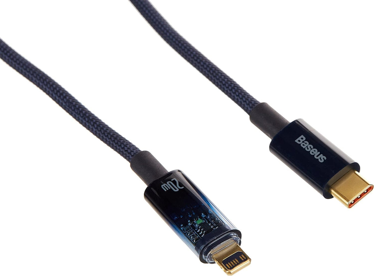 Baseus Explorer Auto Power-Off USB-C to Lightning Cable 20W — 2m — Blue