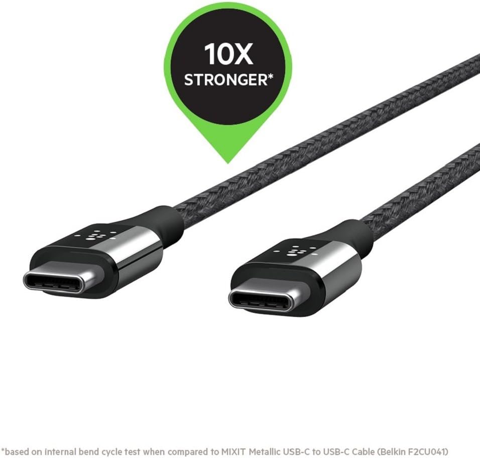 Belkin 1.2 M Mixit Duratek Usb-C Cable Built With Dupont Kevlar - Black, F2Cu050Bt04, 4 Feet