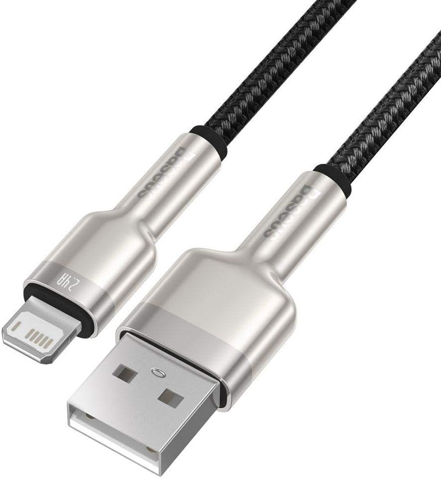 Baseus PD 2.4A USB to Lightning Cable Zinc Alloy Nylon Braided Fast Charging With HighSpeed Data Transfer