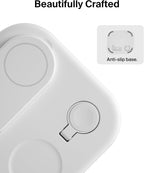 Belkin MagSafe Charger, Fast Charge 3-in-1 Qi2 Magnetic Foldable Charger 15W Fast Charger for Apple iPhone 15, Apple Watch, AirPods with Non-Slip Base, Power Supply Module - White