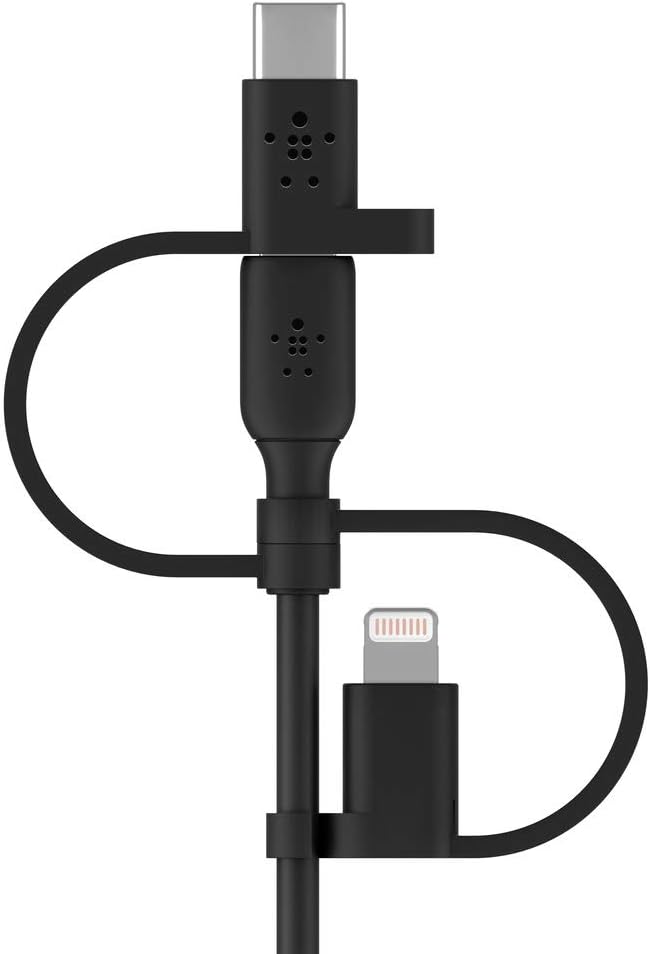 Belkin Universal Cable (3-in-1 USB-C, Lightning, Micro-USB Charging Cable) Charge Smartphones, Tablets, Power Banks and more (3.3ft/1m)