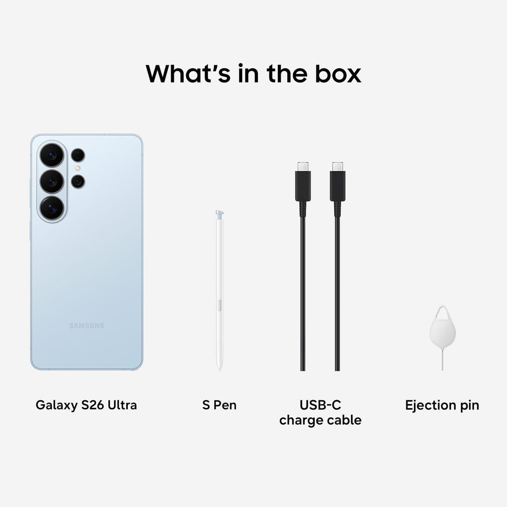 Samsung Galaxy S26 Ultra, Unlocked Android Smartphone, 256GB, Privacy Display, Galaxy AI, AI Camera, Super Fast Charging 3.0, Durable Battery, 2026, International Version, Sky Blue