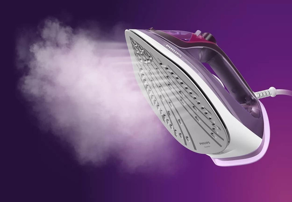Philips Steam Iron 2600W, 40g/min Continuous Steam, 200g Steam Boost — Purple