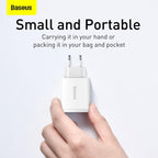Baseus 30W Quick Charger 2U C, White, EU Plug — White
