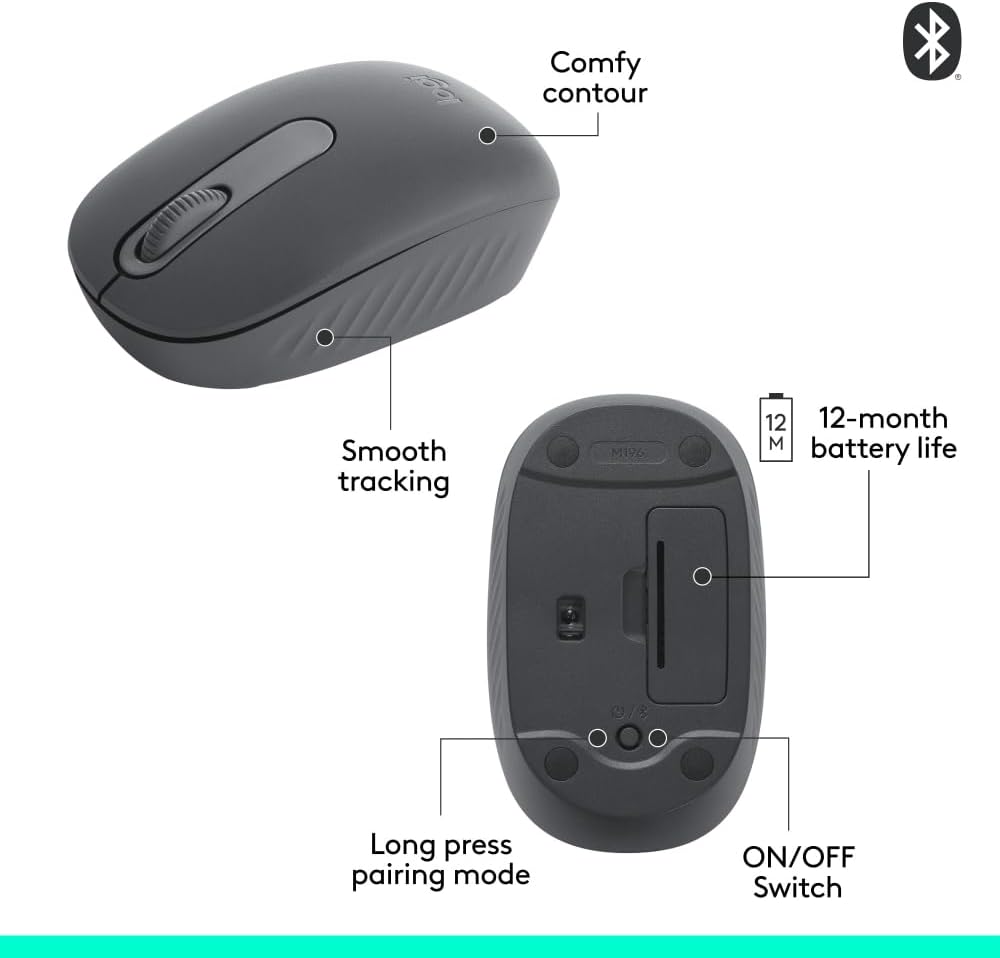 Logitech M196 Wireless Mouse — Graphite