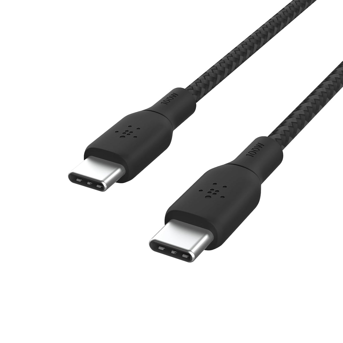 Belkin USB Type C to C Cable, 100W Power Delivery USB-IF Certified 2.0 USB C Charger Cable with Double Braided Nylon Exterior for iPhone 16, 15, iPad, MacBook, Galaxy, Pixel and More -2 m, black