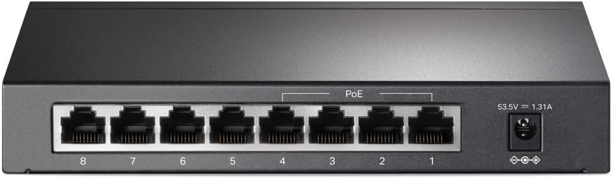 TP-Link 8 Port Fast Ethernet 10/100Mbps PoE Switch | 4 PoE Ports @57W | Desktop | Plug & Play | Sturdy Metal w/ Shielded Ports | Fanless | Limited Lifetime Protection | Unmanaged (TL-SF1008P)