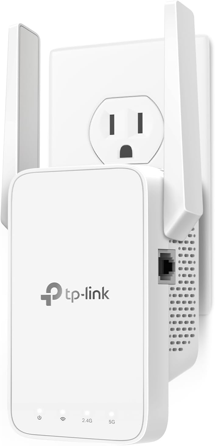 TP-Link AC1200 WiFi Extender, 2024 Wirecutter Best WiFi Extender, 1.2Gbps home signal booster, Dual Band 5GHz/2.4GHz, Covers Up to 1500 Sq.ft and 30 Devices,support Onemesh, One Ethernet Port (RE315)