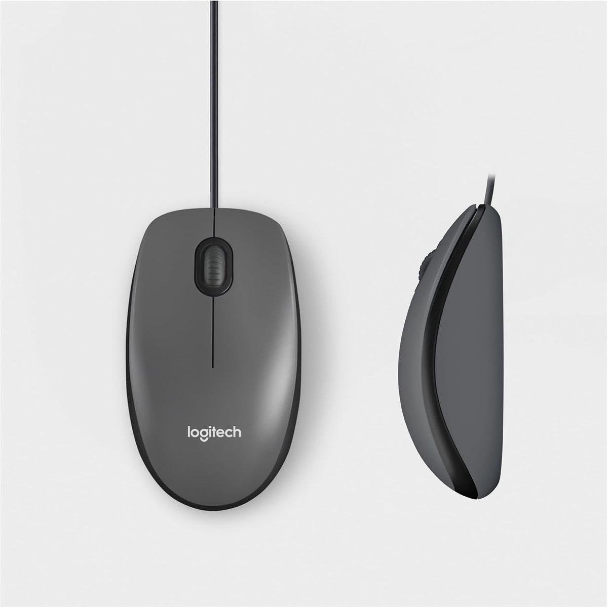 Logitech M100 Wired Mouse — Dark Grey
