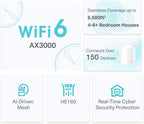 TP-Link Deco X50(3-pack) AX3000Mbps Mesh WiFi 6 System, AI-Driven, Coverage up to 6500ft²,WiFi Mesh System, WiFi Router, WiFi Extender Booster, Gaming & 4K, Easy Setup, Alexa & Google Home