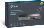 TP-Link TL-SG1016D 16-Port Gigabit Desktop/Rackmount Switch, Plug & play, Auto MDI/MDIX, Auto Negotiation, Energy-Efficient Technology