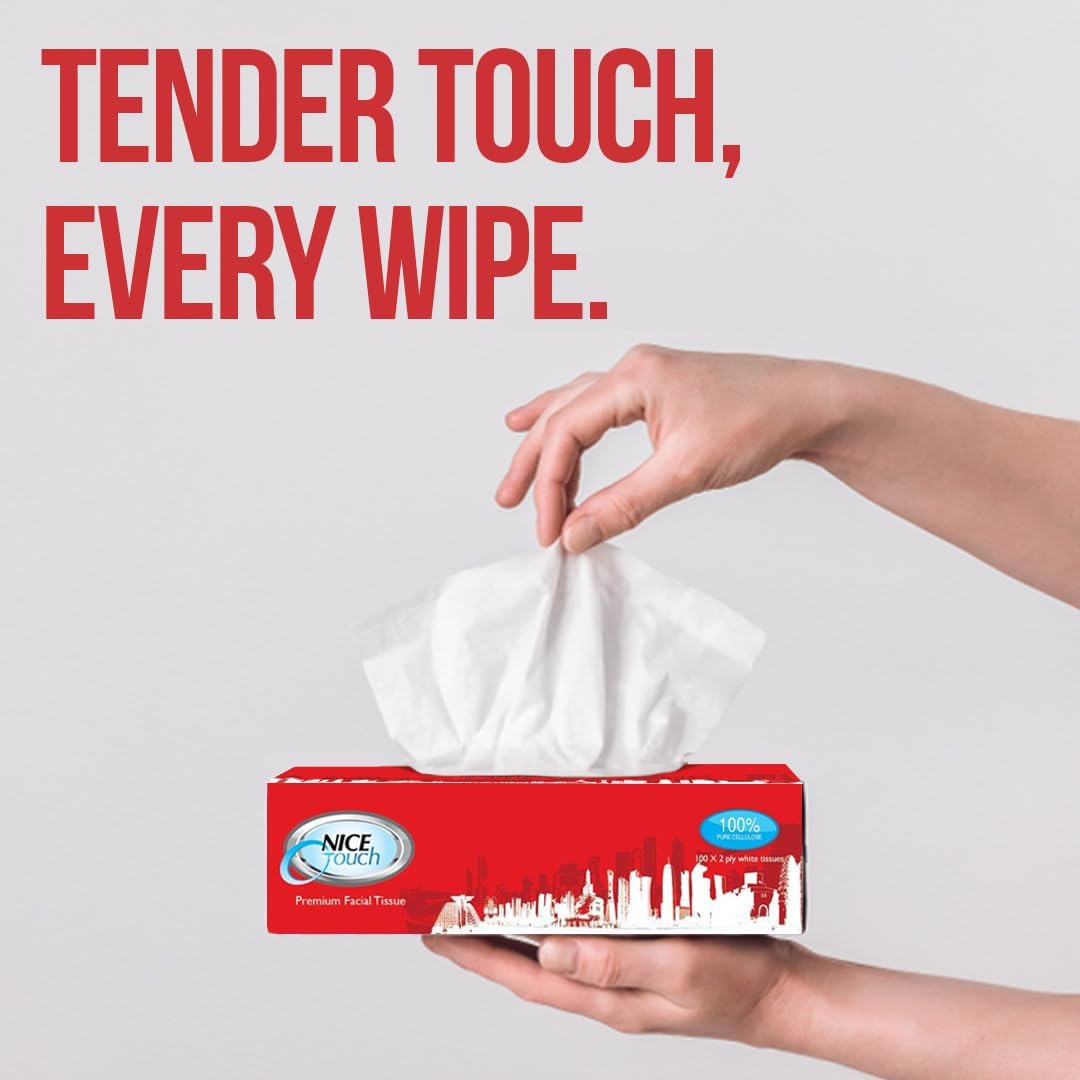 Nice Touch Facial Tissue, 2 Ply x 21 Slim and Compact Car Tissue Boxes Saving Pack of 100 Sheets each — additional view 2