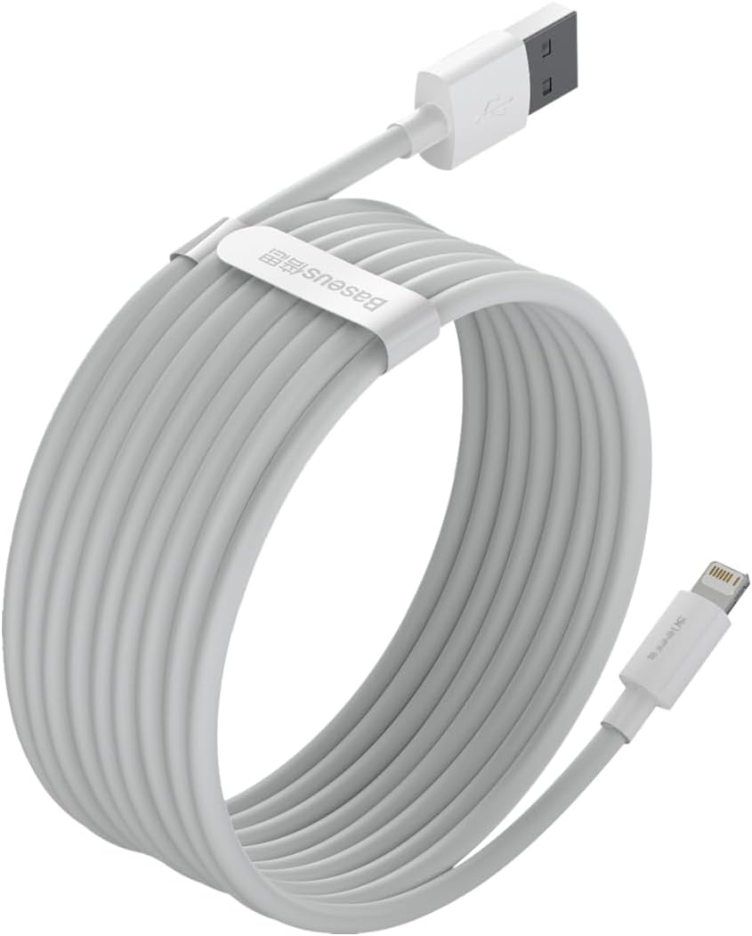 Baseus Simple Wisdom Series PD 2.4A USB To Lightning Cable 2Pack 4.9ft iPhone Charger High-Speed Data Cable — 4.9 Feet