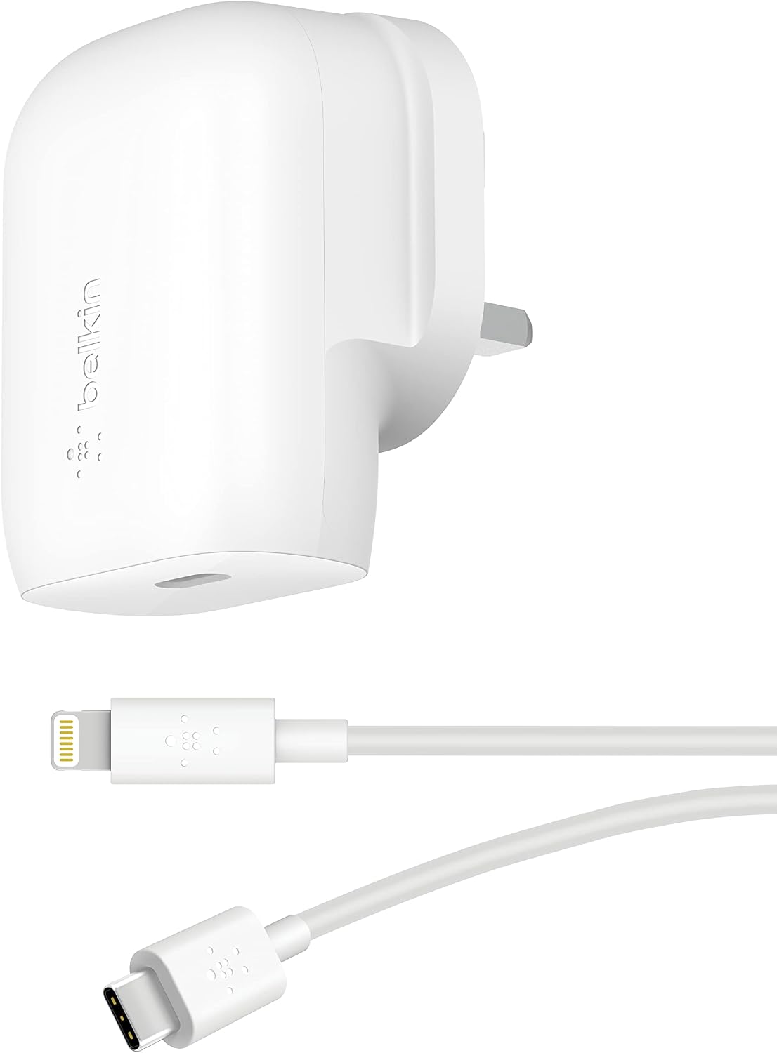 Belkin 30W USB C Wall Charger with USB-C to Lightning Cable, PPS, PowerDelivery, USB-IF Certified PD 3.0 Fast Charging for iPhone 14/14 Plus, Pro, Pro Max, and More