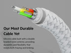 Belkin BoostCharge Pro Flex Braided USB Type A to Lightning Cable (1M/3.3FT), MFi Certified Charging Cable for iPhone 14/14 Plus, 13, 12, Pro, Max, Mini, SE, iPad and More - White (Pack of 2)