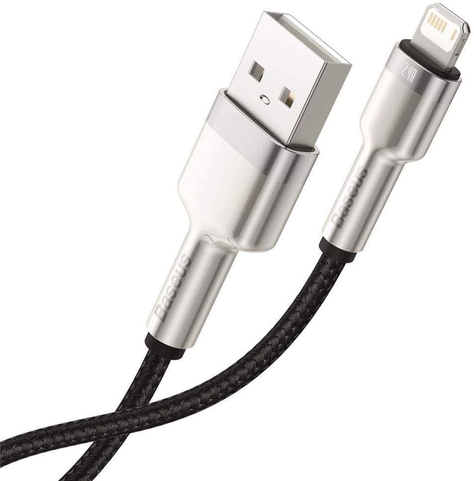 Baseus PD 2.4A USB to Lightning Cable Zinc Alloy Nylon Braided Fast Charging With HighSpeed Data Transfer