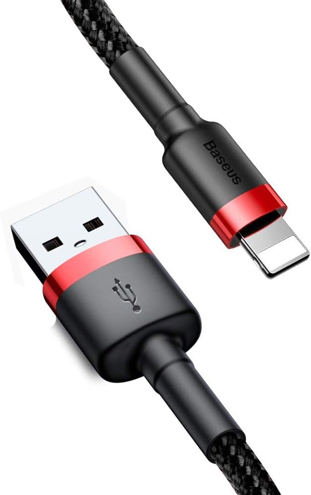 Baseus Lightning USB Cable for Apple Airpods (1st generation) Fast Charging 2A - 3 Meter - Black — White