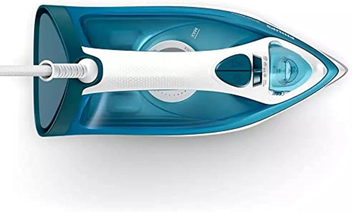 Philips Steam Iron 2100W, 30g/min Continuous Steam, 140g Steam Boost — Blue