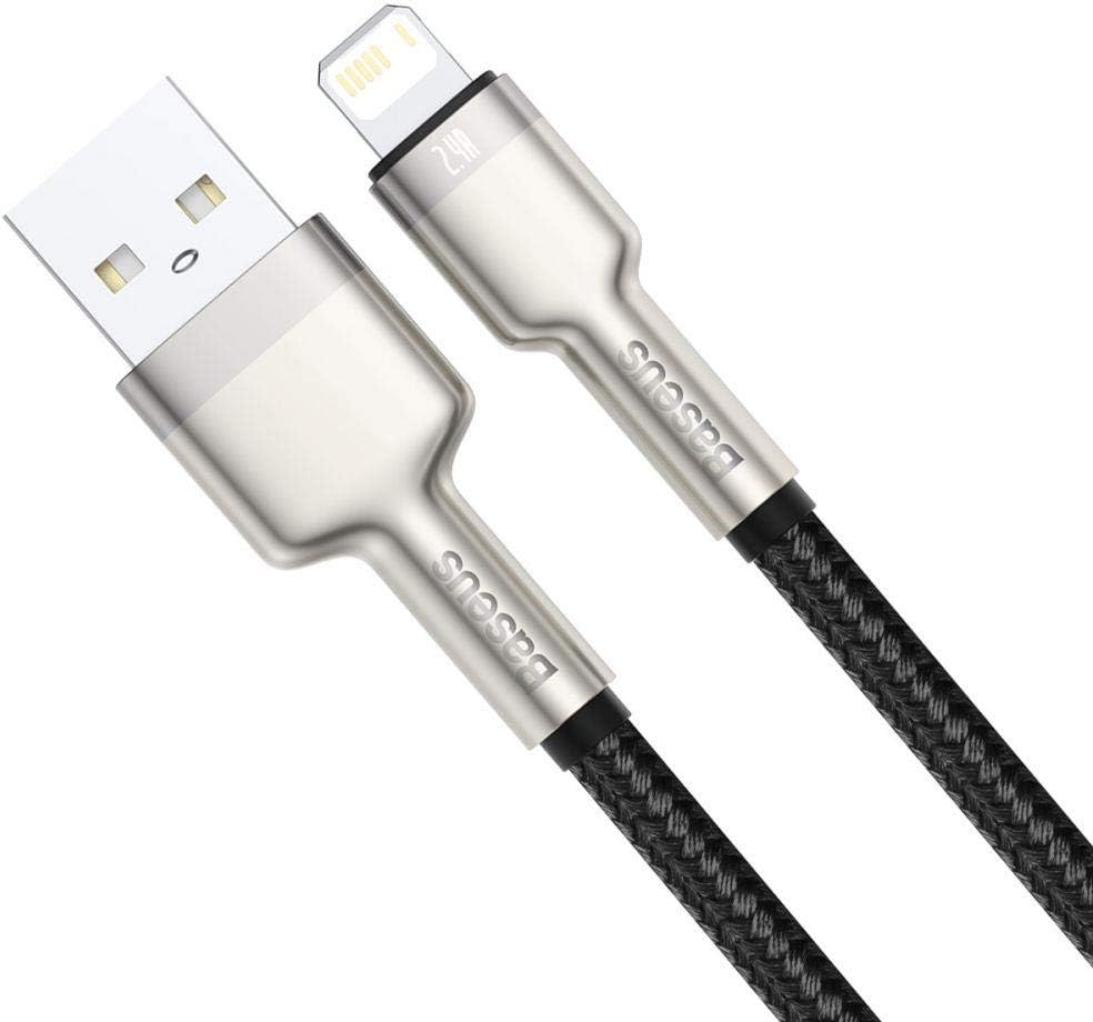 Baseus PD 2.4A USB to Lightning Cable Zinc Alloy Nylon Braided Fast Charging With HighSpeed Data Transfer