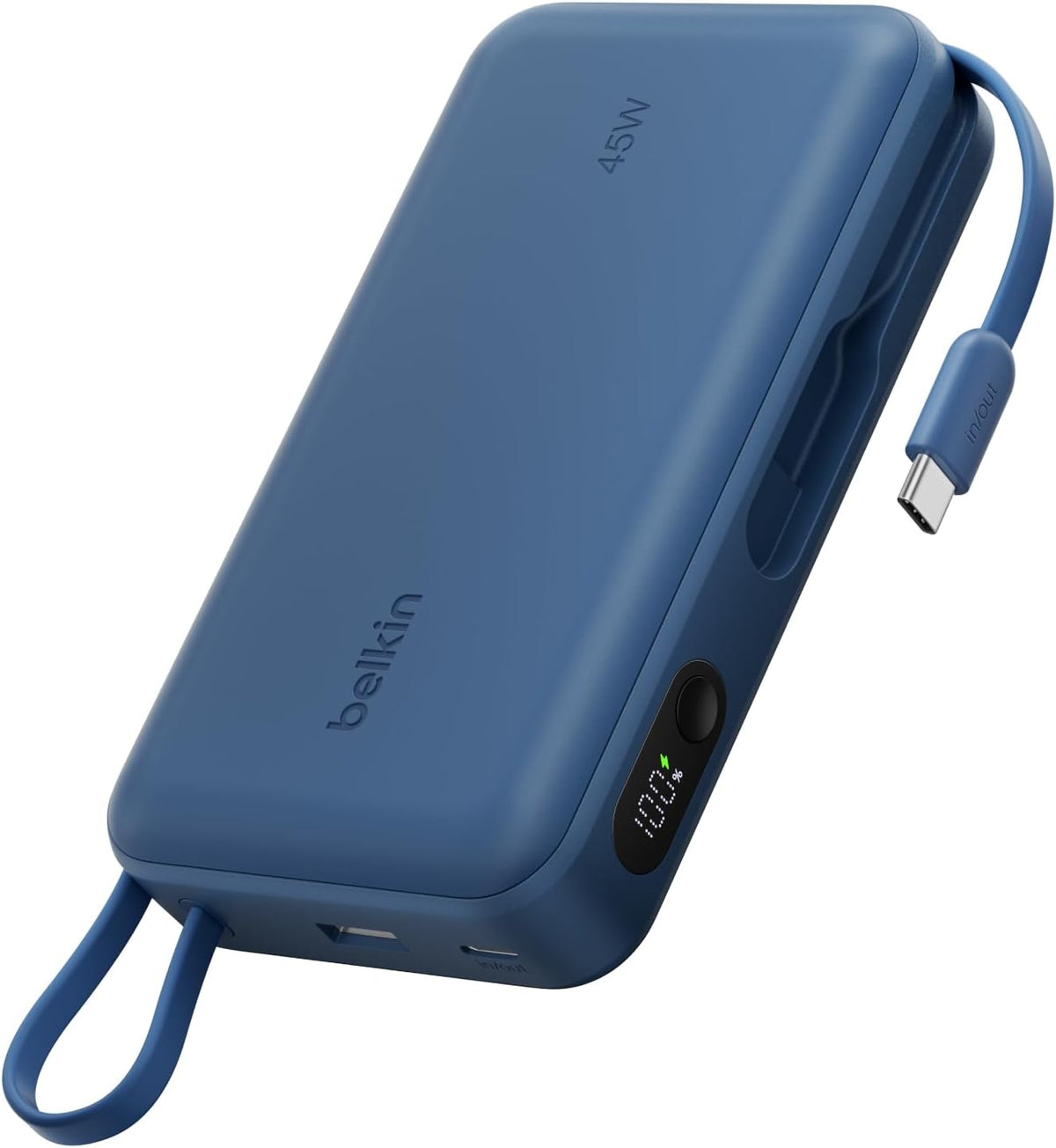 Belkin UltraCharge 20000mAh 45W Power Bank with USB-C Cable & Display- Blue