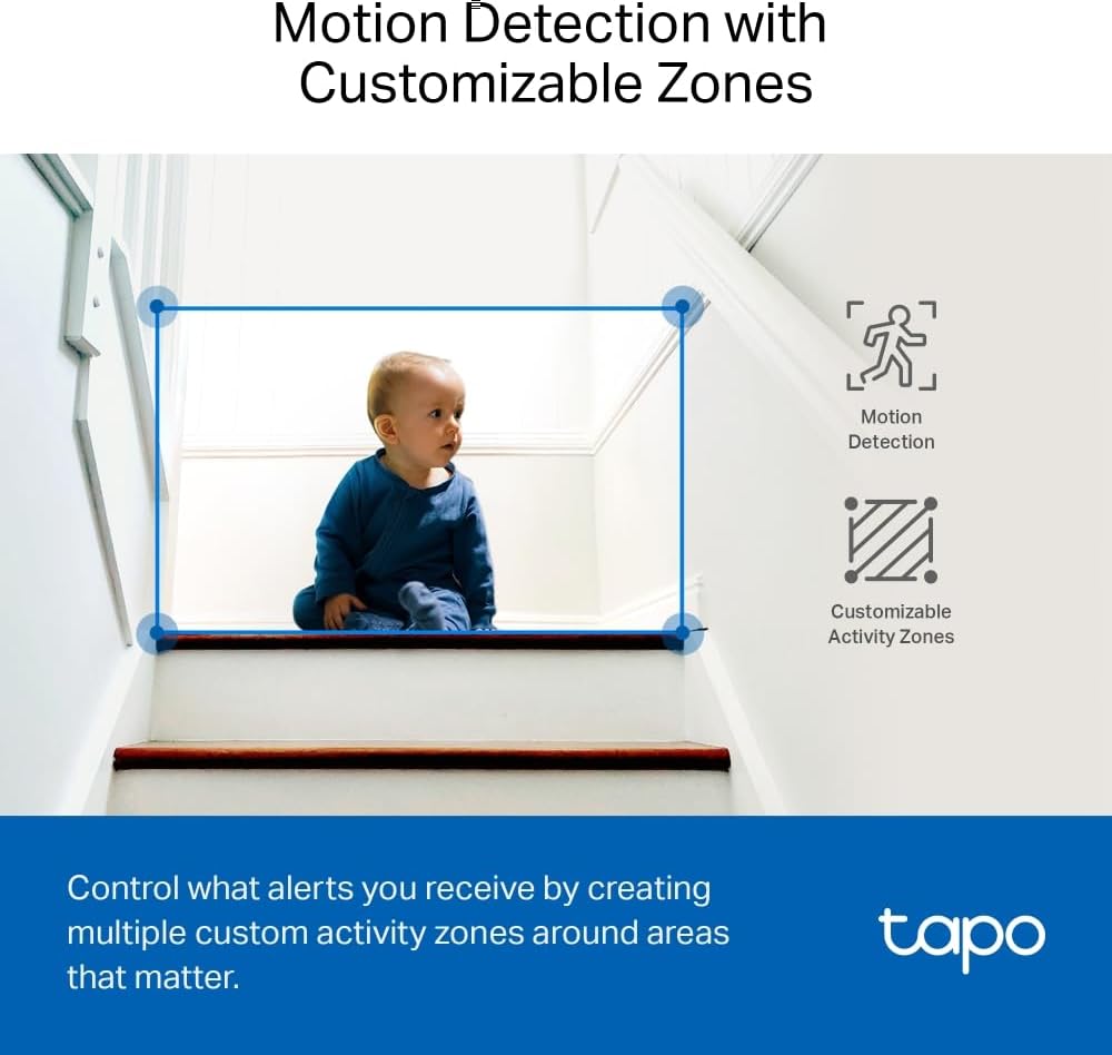 TP-Link Tapo Pan/Tilt 2K 4MP, 360°Rotational View Wi-Fi Surveillance Camera|Smart AI, Pet, Human & Vehicle Detection|2-Way Audio| Compatible with Alexa and Google Assistant (Tapo C220)