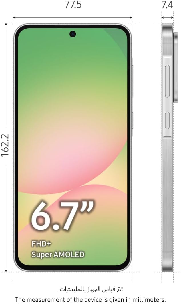 Samsung Galaxy A56 5G, Android Smartphone, 256GB Storage, 12GB RAM, Awesome Lightgray, 6x OS Upgrades, Large Display, Long Battery Life (UAE Version)