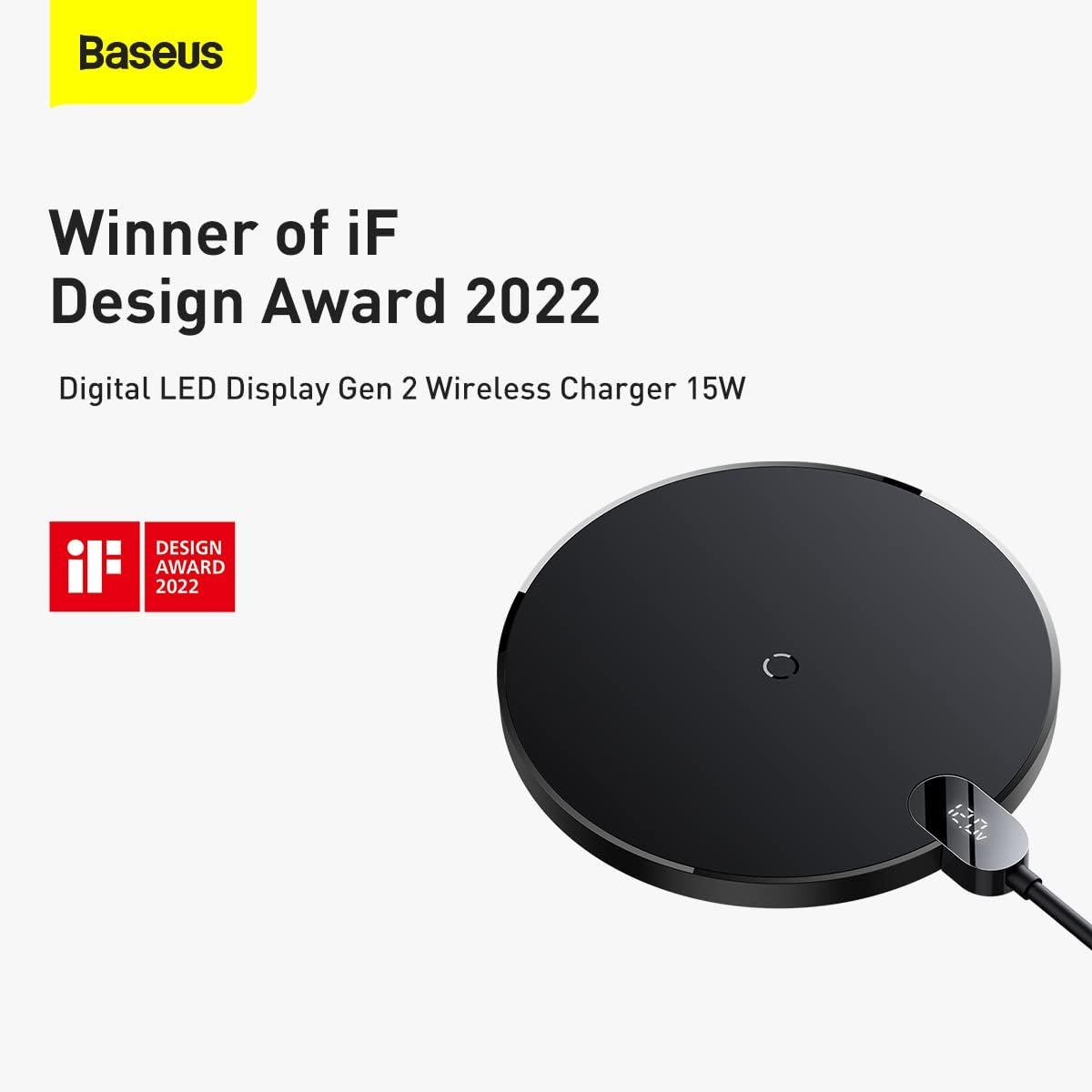 Baseus 15W Qi Digital LED Display Gen 2 Wireless Charger