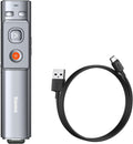 Baseus Orange Dot Wireless Presenter with Red Laser – Rechargeable Presentation Clicker with USB A/C Receiver, 100m Range for PowerPoint, Keynote, Windows, Mac - Grey — Pointer