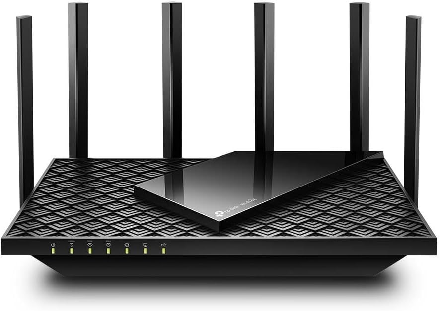 TP-Link Archer AXE75 Wi-Fi 6E WLAN Router (5400 Mbps Tri-Band, 4 × Gigabit LAN Ports, 1 × USB 3.0 Port, WPA3, HomeCare, Compatible with Alexa, Tether APP), Black