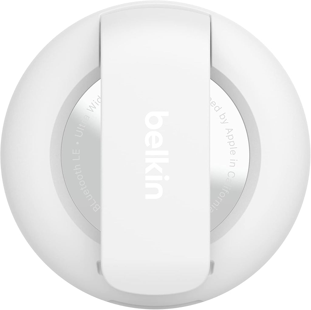 Belkin AirTag Case with Clip, Secure Holder Protective Cover Key Chain, Key Ring for Apple AirTag with Scratch Resistance Accessory – White