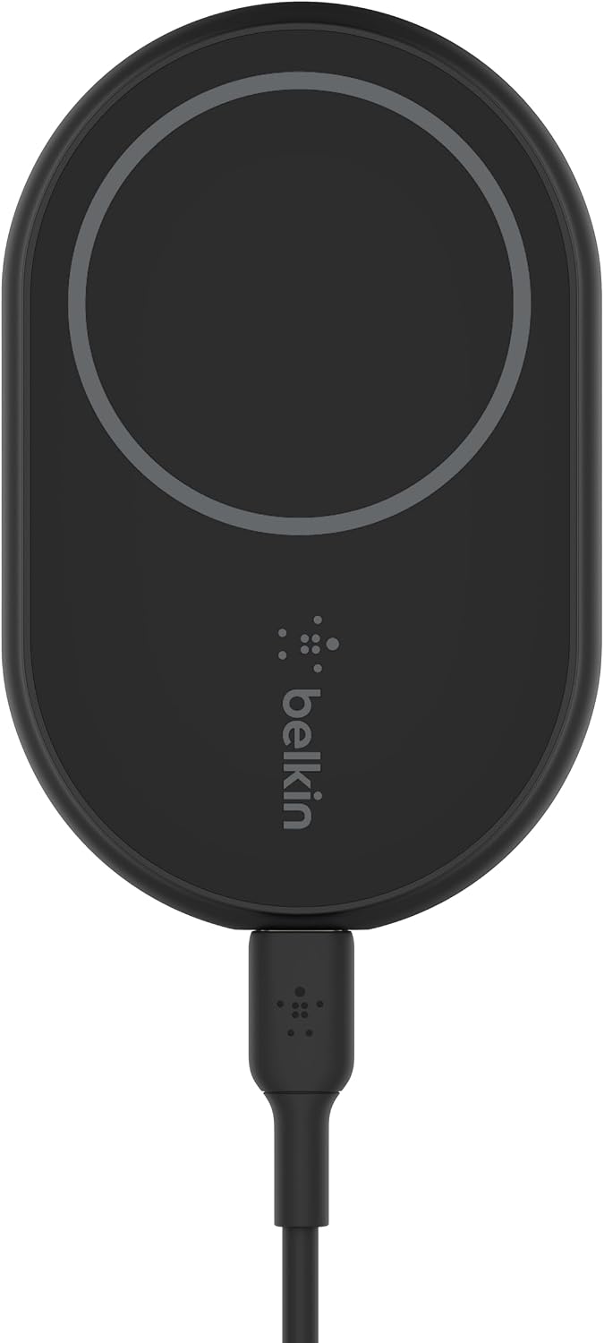 Belkin BoostCharge Wireless Charger, Magnetic Car Charger, Phone Mount Holder Compatible with MagSafe Enabled iPhone 16, 15, 14, 13, 12, Mini, Plus, Pro, Pro Max and More (Cable and Charger Included)