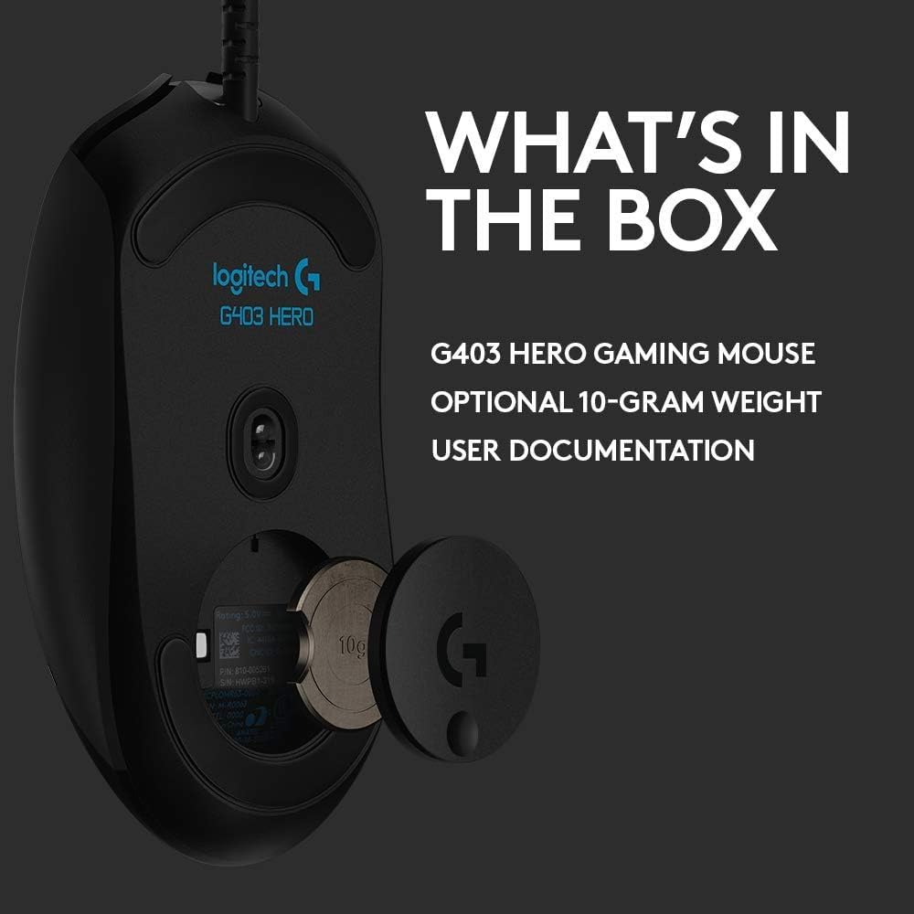 Logitech G403 HERO Gaming Mouse — Black