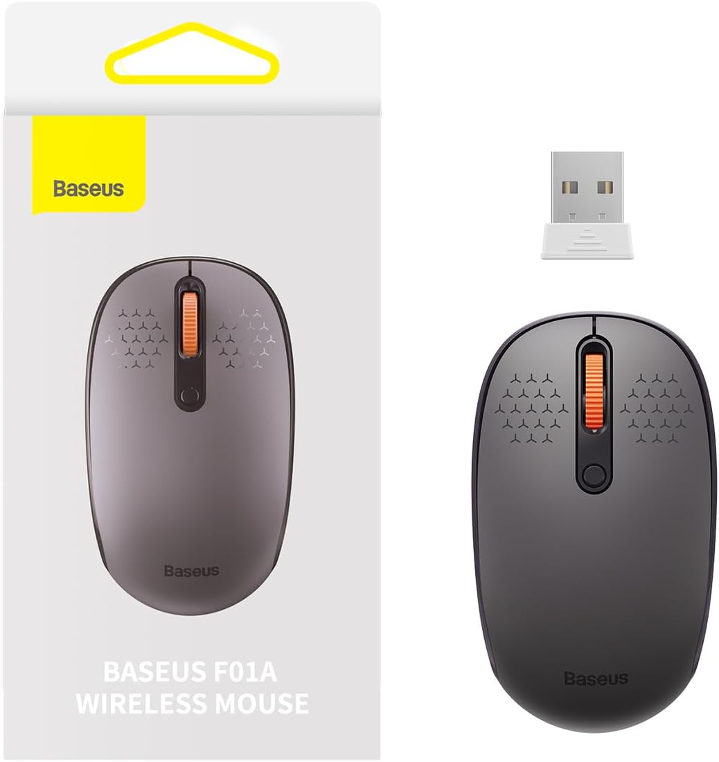 Baseus Mouse Tri-Mode Wireless Bluetooth for Laptop and Desktop PC A Simple Wireless Bluetooth Mouse — Modern — Grey