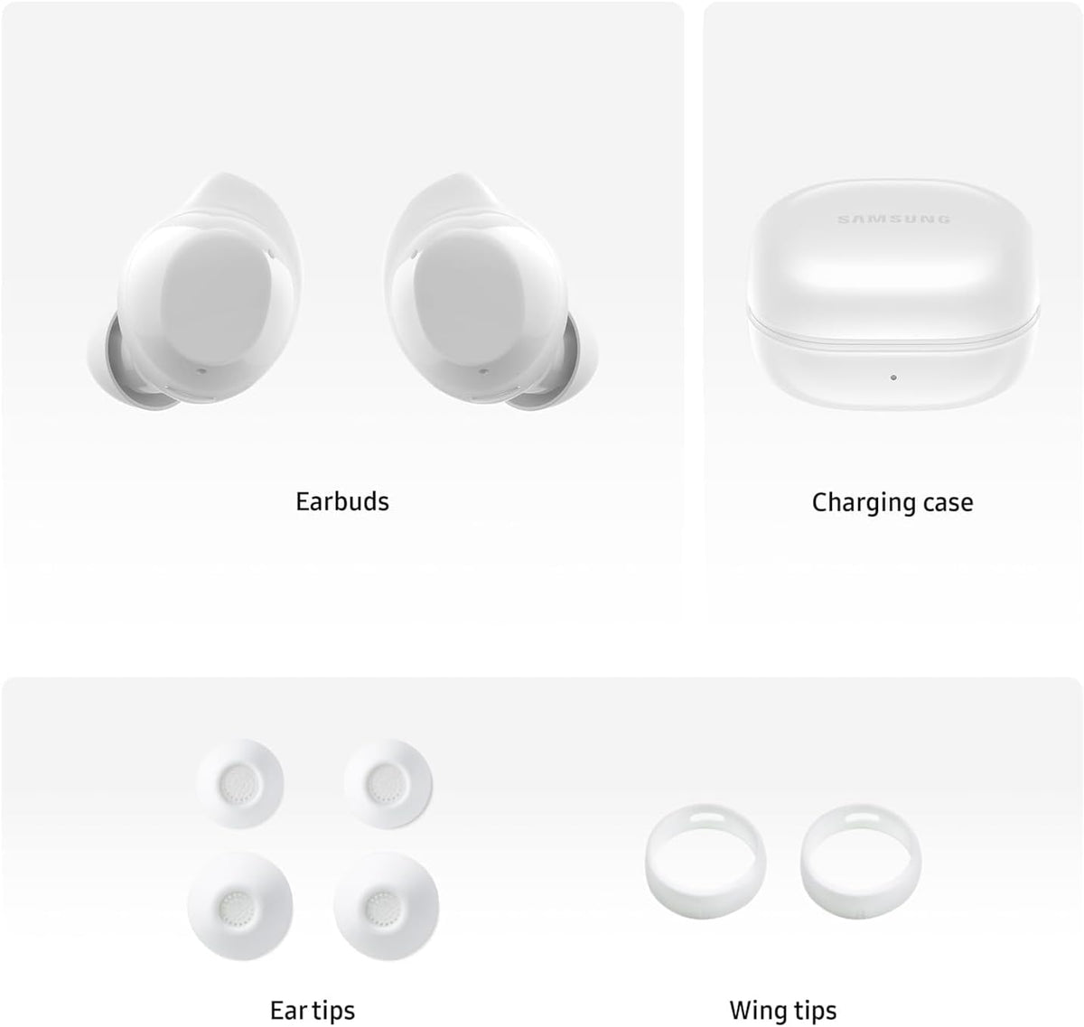 Samsung Galaxy Buds Core SM-R410 (2025) | International Version | Bluetooth 5.4 | Active Noise Cancellation | Up to 35 Hours Continuous Music Playback Black - White