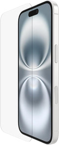 Belkin ScreenForce InvisiGlass iPhone 16 Screen Protector, scratch-resistant impact protection, easy align tray for bubble free application, made with recycled glass for iPhone 16, iPhone 15, 14 Pro