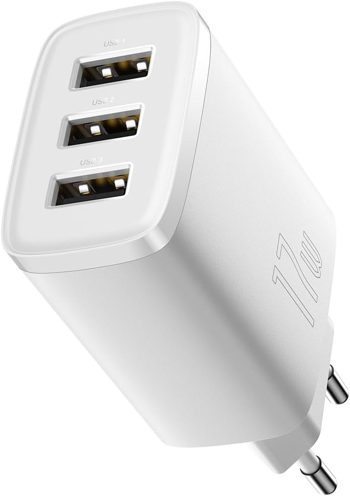 Baseus Compact Charger 3U 17W EU White — White
