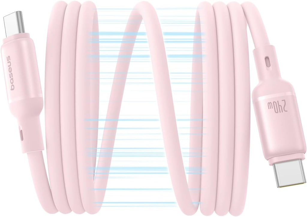 Baseus PicoGo Magnetic USB-C to USB-C Cable 240W — 1m — Baby Pink